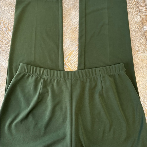 Susan Graver Green Pull On Pants XL Elastic Waist 36” Inseam 29” High Rise - Picture 6 of 7